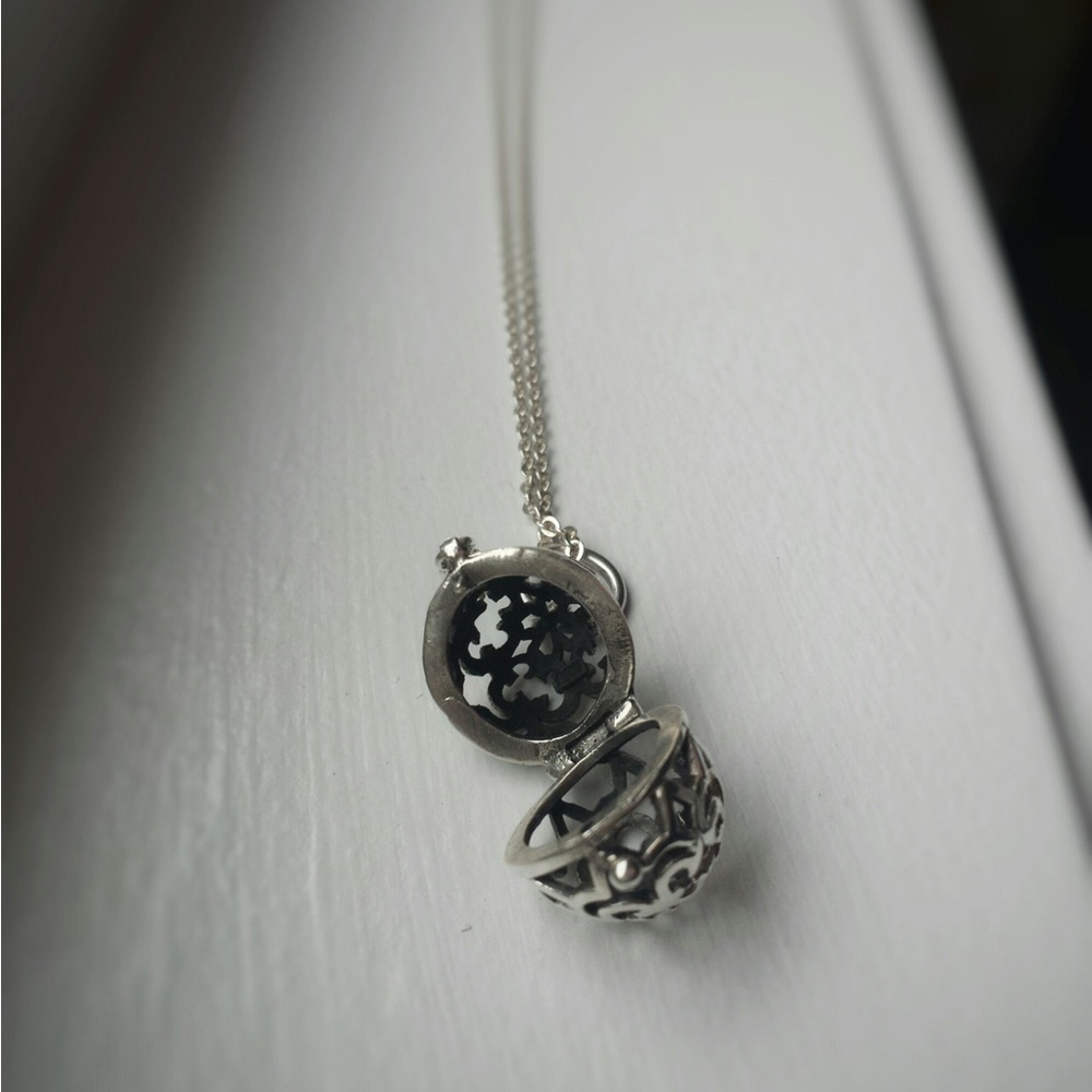 Saje Natural Wellness Silver Aromatherapy Necklace